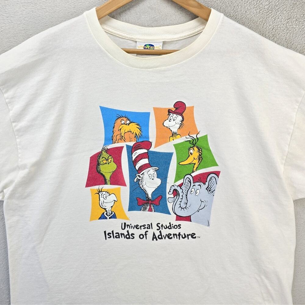 Vintage Universal Studios Islands of Adventure Dr Seuss Shirt 2XL White